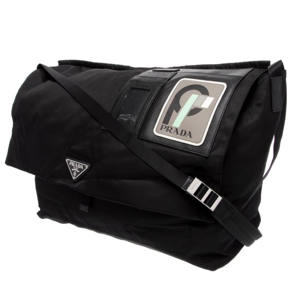 Authentic Prada Leather Trimmed Messenger - Picture 2 of 10